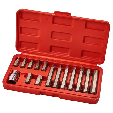 AMTECH-15pc Hex Bit & Socket Set
