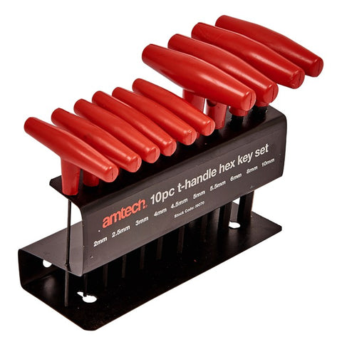 AMTECH-10pc T-Handle Hex Key Set