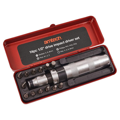 AMTECH-14pc 1/2" Drive Impact Driver Set