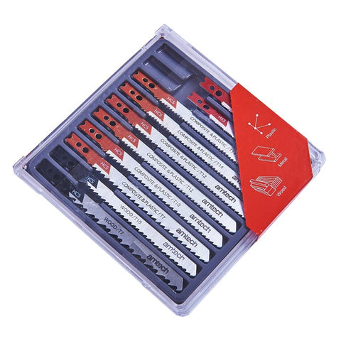 AMTECH-10pc Mixed Jigsaw Blades - Clamp Fitting
