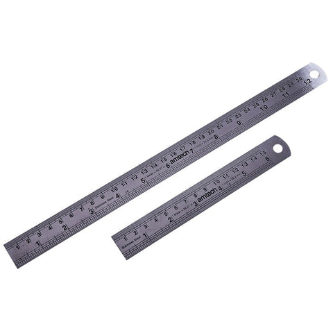 AMTECH-2pc Steel Rule Set
