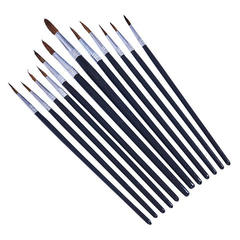 AMTECH-12pc Fine Pointed Tip Art Brush Set