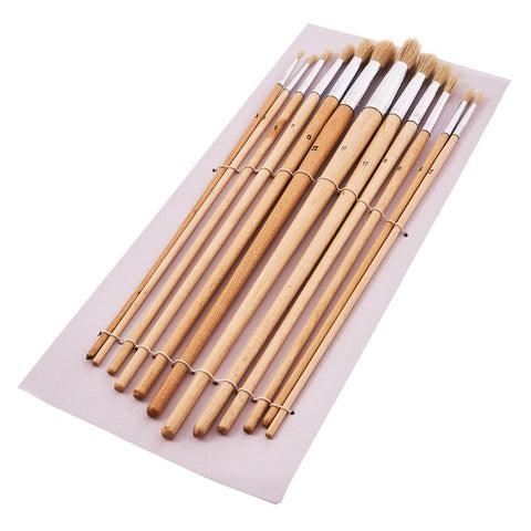 AMTECH-12pc Round Tip Art Brush Set - Xl