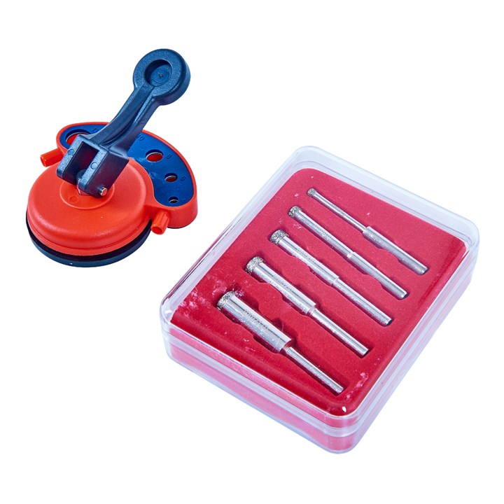 AMTECH-Diamond Tile Core Drill Kit & Vacuum Base Drill Guide