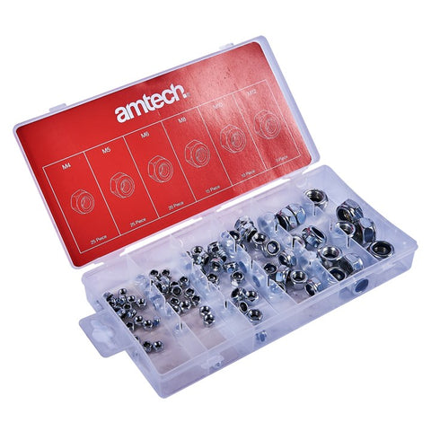 AMTECH-100pc Assorted Locking Nuts