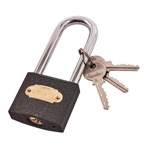 AMTECH-50mm Long Shackle Iron Padlock
