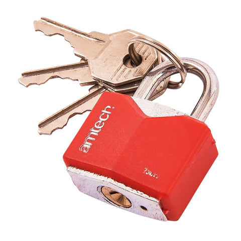 AMTECH-25mm Rhombic Chrome Plated Iron Padlock