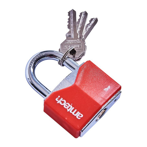 AMTECH-50mm Rhombic Chrome Plated Iron Padlock
