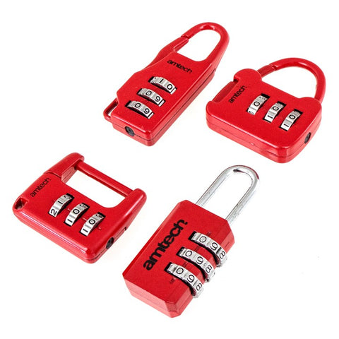AMTECH-4pc Combination Padlock Set