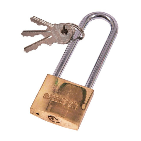 AMTECH-38mm Long Shackle Brass Padlock