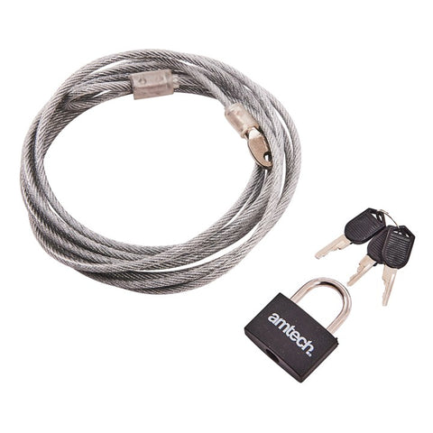 AMTECH-3M X 4mm Security Cable & Padlock