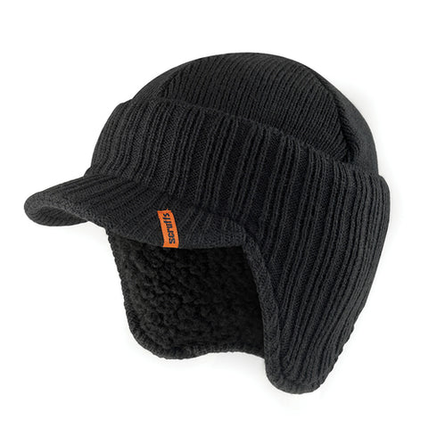 Scruffs-Peaked Knitted Hat Black