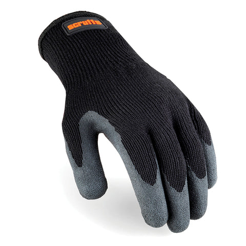 Scruffs-Utility Latex-Coated Gloves Black