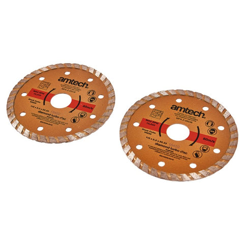 AMTECH-2pc 115mm (4-1/2") Diamond Turbo Disc Set