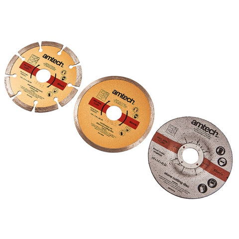 AMTECH-3pc Diamond & Cut Off Blade Set