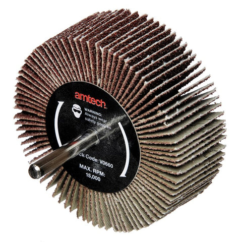 AMTECH-80 x 30mm Abrasive Flap Wheel (Grit 60)