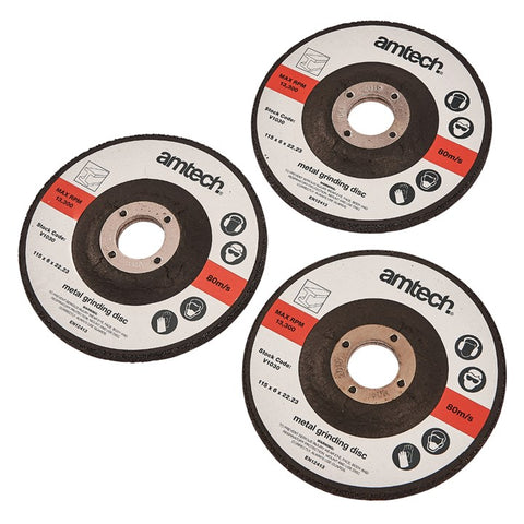 AMTECH-3pc 115mm Metal Grinding Disc
