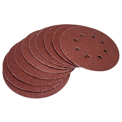 AMTECH-10pc Circular Sanding Sheet Set (P60 Grit, Dia 125mm)