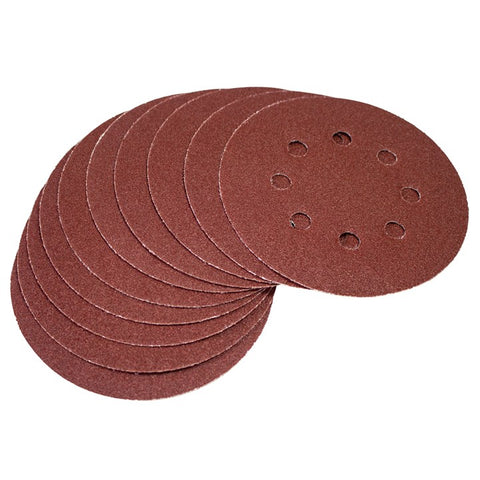 AMTECH-10pc Circular Sanding Sheet Set (P80 Grit, Dia 125mm)