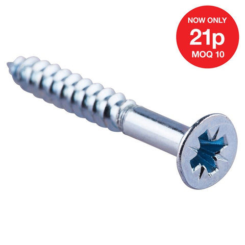 AMTECH-4mm X 30mm Pz Countersunk Wood Screws (18pc)