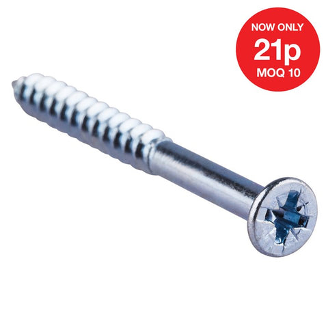 AMTECH-5mm X 50mm Pz Countersunk Wood Screws (10pc)