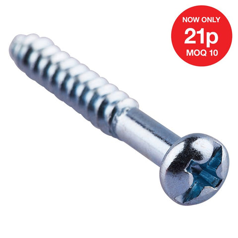 AMTECH-4mm X 30mm Dome Head Wood Screw (12pc)