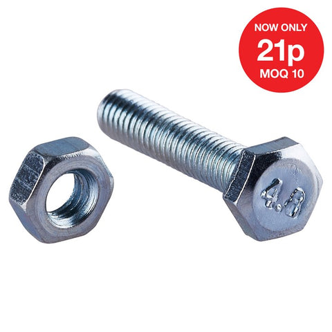 AMTECH-M4X 20mm Hex Bolt(14pc)  With M4 Nut(14pc)