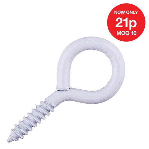 AMTECH-30mm Eye Hook (White) (14pc)