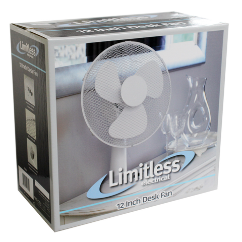 Limitless 12" Oscillating Desk Fan 3 Speed